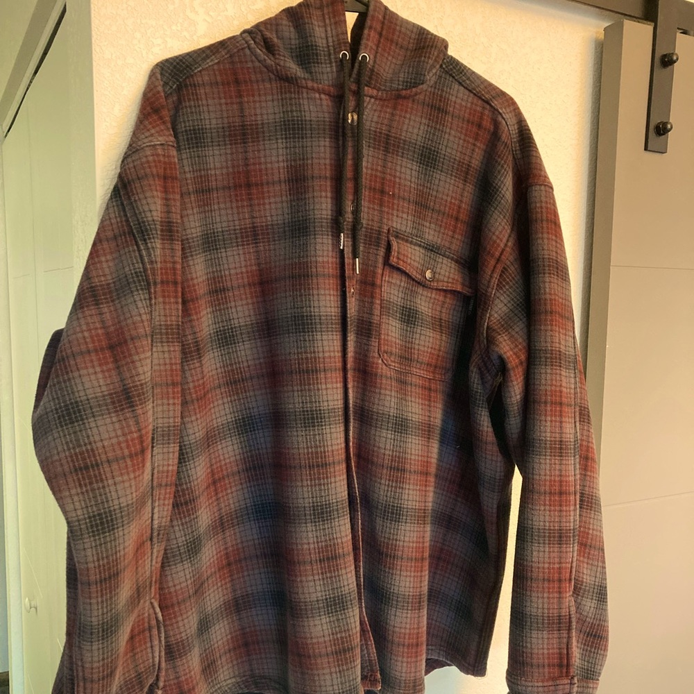 Wolverine flannel hooded sweatshirt, fleece lined